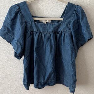 LOFT Denim Blue Blouse